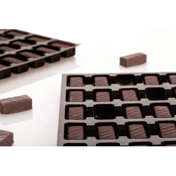 Alvéole 6x5 chocolats Rectangle fin 230x170mm - APET NOIR 200µ