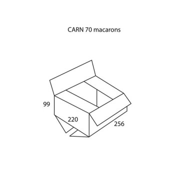 CARN  réf. 70 Macarons - Dim 256 x 220 x 99 mm - Blanc BG98L